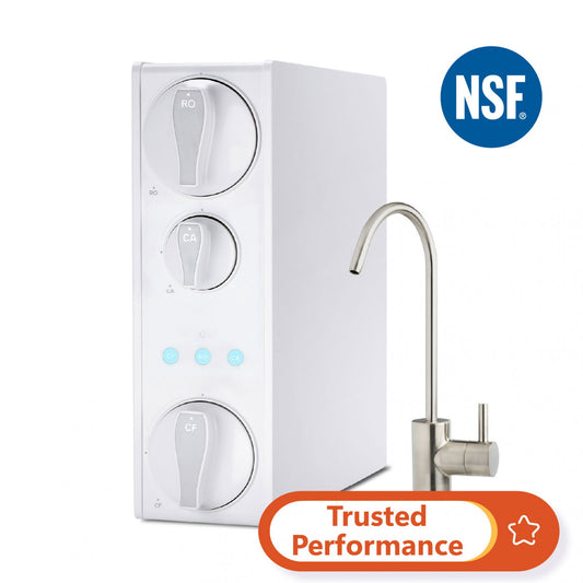 iSpring RO500AK-BN NSF Certified Tankless Reverse Osmosis Water Filtration System, 500 GPD tankless RO system with Alkaline Remineralization, Brushed Nickel Faucet , 2:1 Pure to Drain Ratio